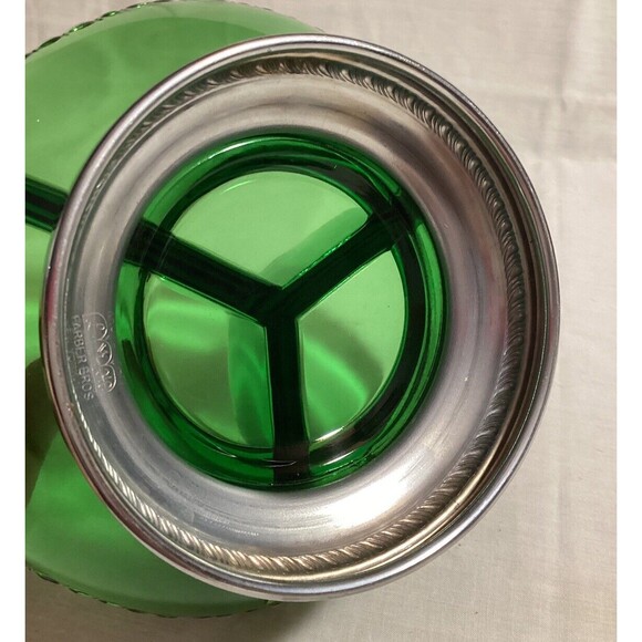Krome Kraft Farber Brothers Emerald Green Relish or Candy Dish Divided Tray 6.5" - Picture 6 of 13